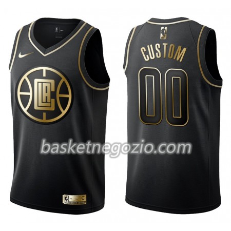 Canotte Uomo Los Angeles Clippers Personalizzate Nike Nero Golden Edition Swingman